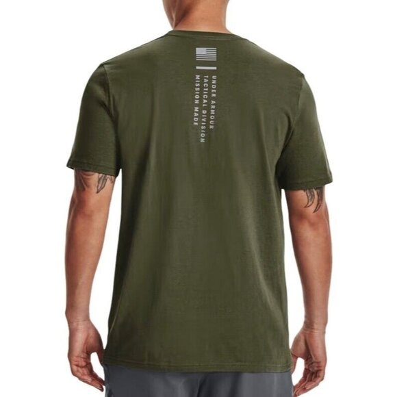Under Armour  Men's UA Freedom Spine T-Shirt Short Sleeve Tee NEW~Olive Sz 3XL - Picture 2 of 9